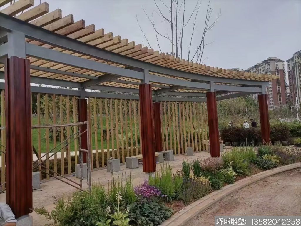 景观不锈钢廊架雕塑,钢结构廊架景观厂家定制